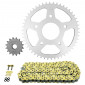 KIT CHAINE ADAPTABLE DERBI 125 GPR NUDE 2004>2008 428 16x50 (DIAM COURONNE 62/108/10.25) (DEMULTIPLICATION ORIGINE) -AFAM- 5400598045172