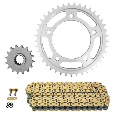 KIT CHAINE ADAPTABLE HONDA 1000 CBF FA ABS 2010>2016, CBF FS ABS 2010>2013, CBF T ABS 2012>2015 530 16x41 (DIAM COURONNE 112/138/12.25) (DEMULTIPLICATION ORIGINE) -AFAM- 5400598031618