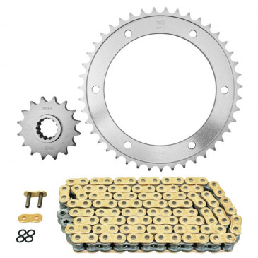 KIT CHAINE ADAPTABLE HONDA 800 VFR FA ABS 2014>2019 525 16x43 (DIAM COURONNE 154/176/10.25) (DEMULTIPLICATION ORIGINE) -AFAM-