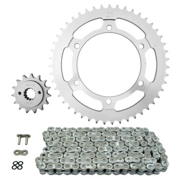 KIT CHAINE ADAPTABLE HONDA 700 XLV TRANSALP ABS 2008>2013, XL VA TRANSALP ABS 2008>2013 525 15x47 (DIAM COURONNE 130/150/10.5) (DEMULTIPLICATION ORIGINE) -AFAM- 5400598031014
