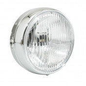 PHARE/PROJECTEUR CYCLO AVANT CHROME AVEC INTERRUPTEUR DIAM 140mm (BA20D UNIVERSEL) -SELECTION P2R- 3701213422562