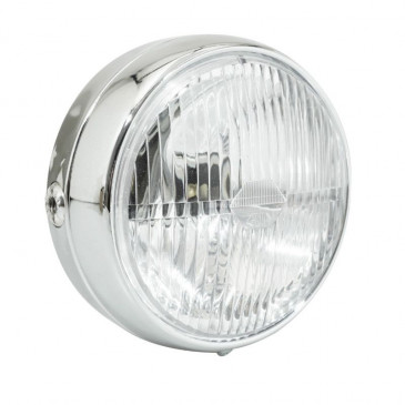 PHARE/PROJECTEUR CYCLO AVANT CHROME AVEC INTERRUPTEUR DIAM 140mm (BA20D UNIVERSEL) -SELECTION P2R- 3701213422562