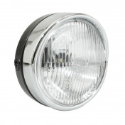 PHARE/PROJECTEUR CYCLO AVANT NOIR AVEC INTERRUPTEUR DIAM 140mm CASQUETTE CHROME (BA20D UNIVERSEL) -SELECTION P2R- 3701213422579