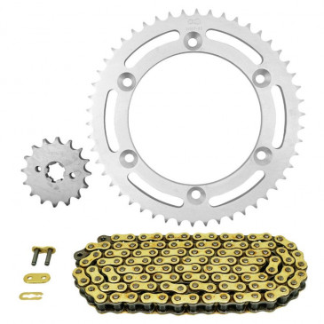 KIT CHAINE ADAPTABLE SUZUKI 125 DR SM 2008>2013 428 16x50 (DIAM COURONNE 126/146/8.5) (DEMULTIPLICATION ORIGINE) -AFAM- 5400598036989