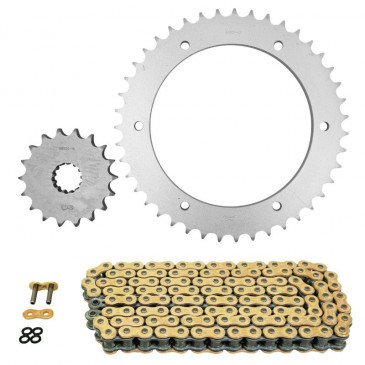 KIT CHAINE ADAPTABLE TRIUMPH 1050 SPEED TRIPLE R 2012>2017, SPEED TRIPLE RS ABS 2018>2019, SPEED TRIPLE ABS 2011>2016 530 18x43 (DIAM COURONNE 155/176/8.5) (DEMULTIPLICATION ORIGINE) -AFAM-