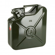 JERRYCAN/BIDON ESSENCE/CARBURANT PRESSOL METAL ARMEE TYPE US VERT 5L (HOMOLOGUE TUV/EN)