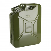 JERRYCAN/BIDON ESSENCE/CARBURANT PRESSOL METAL ARMEE TYPE US VERT 20L (HOMOLOGUE TUV/EN)