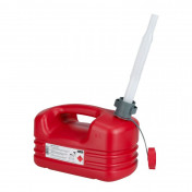 JERRYCAN/BIDON ESSENCE/CARBURANT PRESSOL EN POLYETHYLENE ROUGE AVEC BEC FLEXIBLE 5L 4103810211317