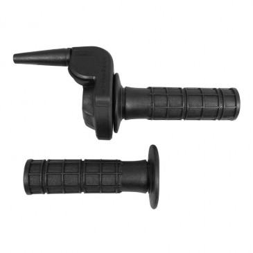 POIGNEE DE GAZ MOTO OFF ROAD DOMINO 3944 ALU NOIR AVEC REVETEMENT NOIR (MONOCABLE) 8033900000063