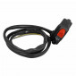 COMMODO/COMMUTATEUR/COUPE CONTACT MOTO UNIVERSEL DROIT AVEC FIL 1M NOIR (FONCTIONS START ET STOP) -DOMINO- 8033900032453