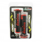 REVETEMENT POIGNEE DOMINO MOTO ON ROAD A450 NOIR/ROUGE OPEN END 120-125mm (PAIRE)