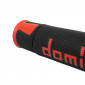 REVETEMENT POIGNEE DOMINO MOTO ON ROAD A450 NOIR/ROUGE OPEN END 120-125mm (PAIRE)