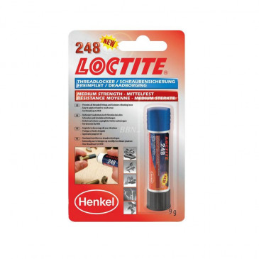 FREIN FILET NORMAL LOCTITE 248 A RESISTANCE MOYENNE (STICK 9 g SOUS BLISTER) 5010266007083