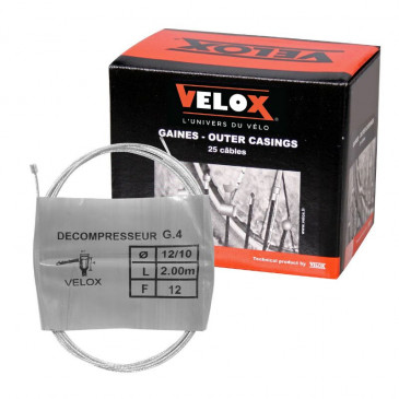 CABLE DE GAZ CYCLO VELOX G.4 POUR MBK/CIAO BOULE 3x4mm DIAM 12/10 Lg 2,00M (12 FILS) (BOITE DE 25)