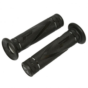 GRIP- PROGRIP ON ROAD 838 DUAL DENSITY GREY/BLACK 122mm CLOSED END (PAIR) (ROAD BIKE) 0801766000347