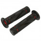 REVETEMENT POIGNEE PROGRIP MOTO ON ROAD 838 DOUBLE DENSITE NOIR/ROUGE CLOSED END 122mm (PAIRE)