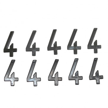 CHIFFRE PLAQUE TIFLEX MOTO/SCOOTER 45mm 4 (VENDU PAR 10) 3700948121344