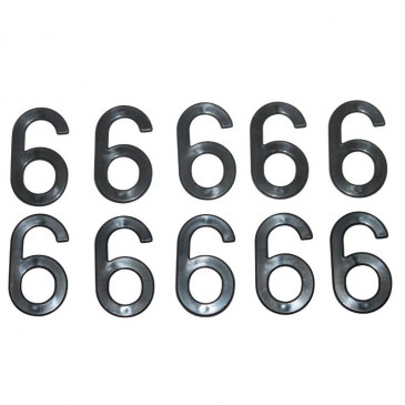 CHIFFRE PLAQUE TIFLEX MOTO/SCOOTER 45mm 6 (VENDU PAR 10) 3700948121368