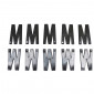 LETTER FOR LICENSE PLATE TIFLEX ALUMINIUM MOTORBIKE/SCOOTER 45mm M (SOLD PER 10) 3700948122013