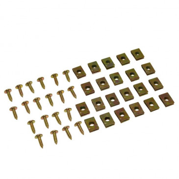 FAIRING KIT FASTENER (CLIP+SCREW) M4x12mm ( 20 PIECES)