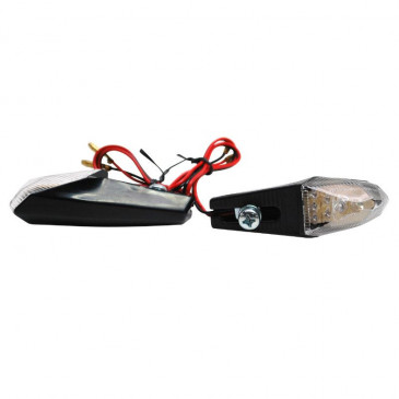 CLIGNOTANT UNIVERSELREPLAY MICRO 7 LEDS BASE ABS TRANSPARENT/NOIR (L 83mm / H 27mm / L 25mm) (HOMOLOGUE CE) 3700948032404