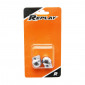 VALVE CAP-SCHRADER - REPLAY "SKULL WITH BLUE EYES" CHROME(PAIR) 3700948030783