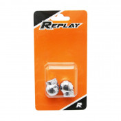 BOUCHON DE VALVE SCOOT/CYCLO REPLAY VS TETE DE MORT CHROME YEUX BLEU (PAIRE) 3700948030783