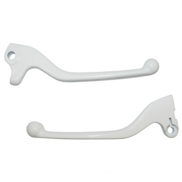 BRAKE LEVER (PAIR) FOR SCOOT REPLAY FOR MBK 50 BOOSTER 2004>, STUNT/YAMAHA 50 BWS 2004>, SLIDER -WHITE- 3700948037225