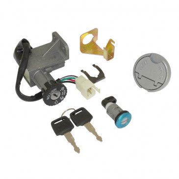 IGNITION SWITCH FOR SCOOT KYMCO 50 AGILITY 4STROKE (4 WIRES) (WITH SEAT LOCK + FUEL CAP) -SELECTION P2R-
