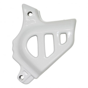 COVER FOR OUTPUT SPROCKET FOR 50cc MOTORBIKE MINARELLI 50 AM6/MBK 50 X-POWER, X-LIMIT/YAMAHA 50 TZR, DTR/PEUGEOT 50 XPS, XR6/RIEJU 50 RS1, SMX/BETA 50 RR/APRILIA 50 RS -REPLAY WHITE. 3700948031551