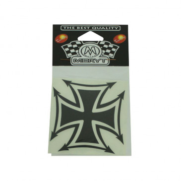 AUTOCOLLANT/STICKER MERYT DESSIN CROIX DE FER NOIR (8,3x8,3cm) 3700948131831
