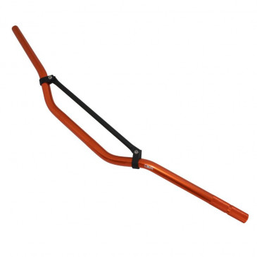 GUIDON 50 A BOITE REPLAY CROSS ALU DIAM 22,2mm L810mm H105mm AVEC BARRE DE RENFORT ORANGE 3700948036464