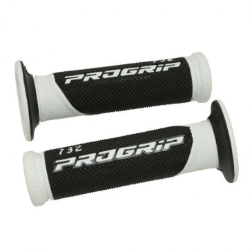 REVETEMENT POIGNEE PROGRIP SCOOTER ON ROAD 732 DOUBLE DENSITE BLANC/NOIR CLOSED END 125mm (PAIRE)