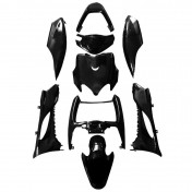 CARROSSERIE/CARENAGE SCOOT ADAPTABLE MBK 50 MACH G/YAMAHA 50 JOG RR NOIR BRILLANT (KIT 9 PIECES) -P2R- 3700948053973