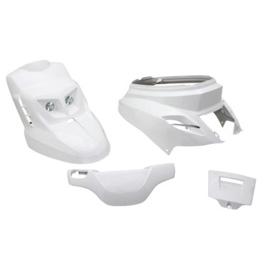 FAIRINGS/BODY PARTS REPLAY DESIGN EDITION FOR SCOOT MBK 50 BOOSTER 2004>/YAMAHA 50 BWS 2004> WHITE GLOSS (4 PARTS + HEADLIGHT KIT)