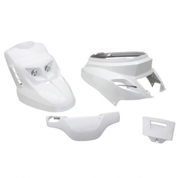 FAIRINGS/BODY PARTS REPLAY DESIGN EDITION FOR SCOOT MBK 50 BOOSTER 2004>/YAMAHA 50 BWS 2004> WHITE GLOSS (4 PARTS + HEADLIGHT KIT) 3700948031735