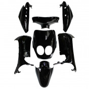 CARROSSERIE/CARENAGE SCOOT ADAPTABLE MBK 50 OVETTO 2008>2010 YAMAHA 50 NEOS 2008>2010 NOIR BRILLANT (KIT 7 PIECES) -P2R- 3700948054055