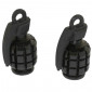 VALVE CAP-SCHRADER - REPLAY "GRENADE" BLACK (PAIR)