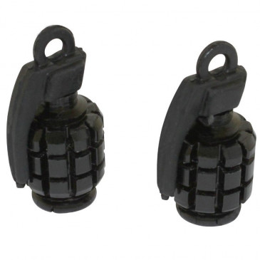 BOUCHON DE VALVE SCOOT/CYCLO REPLAY VS GRENADE NOIR (PAIRE) 3700948030592