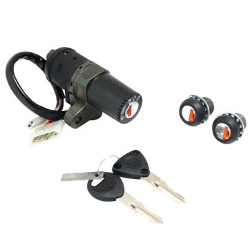 CONTACTEUR A CLE 50 A BOITE ADAPTABLE DERBI 50 SENDA/GILERA 50 SMT 2003>2006 (4 FILS) (AVEC SERRURE DE SELLE) -P2R- 3700948050460