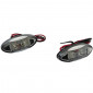 TURN SIGNAL (UNIVERSAL) REPLAY MINI OVAL SHAPED- TRANSPARENT/CARBON 2 LEDS ORANGE -CEE APPROVED- (PAIR) (L 60mm / H 25mm / Wd 15mm) 3700948032640