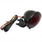 FEU ARRIERE 50 A BOITE/MOTO ROND ACIER ROUGE/NOIR A LEDS AVEC STOP + FEU DE POSITION (8 LEDS ROUGES) (HOMOLOGUE CE) -REPLAY- 3700948035276