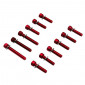 KIT FASTENER REPLAY FOR KICK STARTER COVER (ALUMINIUM) FOR MBK 50 BOOSTER/YAMAHA 50 BWS RED 6X25/40/45 (SET OF 12)