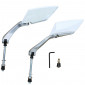 RETROVISEUR SCOOT REPLAY X-RUN2 BLANC (PAIRE) (TIGE DIAM 8mm x L90mm) 3700948039083