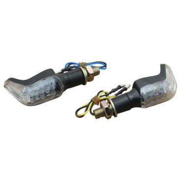 CLIGNOTANT UNIVERSEL REPLAY SHAPE 13 LEDS TRANSPARENT/NOIR (L 75mm / H 28mm / L 49mm) (HOMOLOGUE CE) (PAIRE) 3700948032862