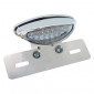 TAIL LIGHT FOR 50cc MOTORBIKE/MOTORBIKE REPLAY (ON PLATE) -WITH LEDS- OVAL SHAPED TRANSPARENT/CHROME (32 RED LEDS/4 CLEAR LEDS) -EEC APPROVED- 3700948035382