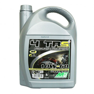 OIL FOR 4 STROKE ENGINE MINERVA MOTORBIKE 4TRS 10W60 (5L) (SYNTHETIC FOR RACING USE - 100% MADE IN FRANCE)