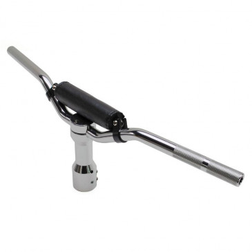 GUIDON SCOOT REPLAY STREET ALU POUR MBK 50 BOOSTER/YAMAHA 50 BWS CHROME AVEC POTENCE 3700948036631