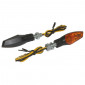 TURN SIGNAL (UNIVERSAL) REPLAY XRUN 2 ORANGE/BLACK -BULB- -CEE APPROVED- (PAIR) (L 59mm / H 20mm / Wd 22mm) 3700948033012