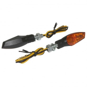 TURN SIGNAL (UNIVERSAL) REPLAY XRUN 2 ORANGE/BLACK -BULB- -CEE APPROVED- (PAIR) (L 59mm / H 20mm / Wd 22mm) 3700948033012